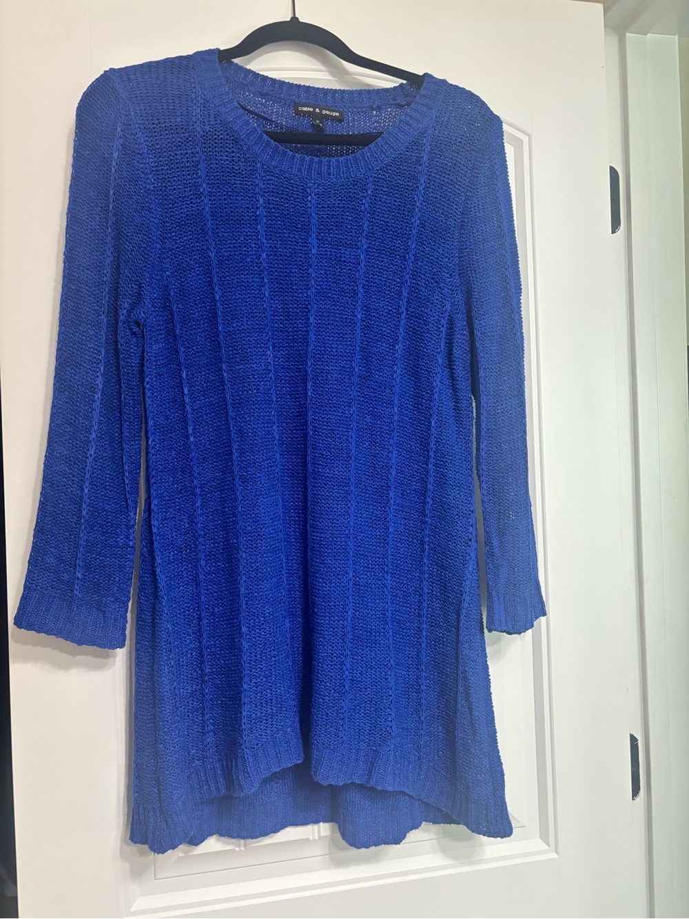 Cable & Gauge Royal Blue Ribbed Crewneck Sweater